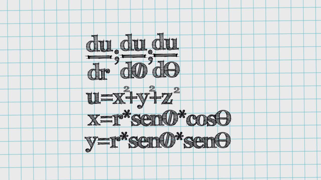 Vídeo Premium Animación de ecuaciones matemáticas que se mueven sobre