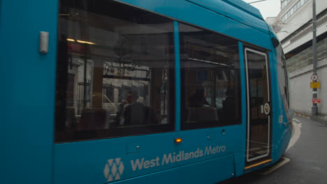 Tram-In-Birmingham-UK-City-Centre-On-Rainy-Day-1