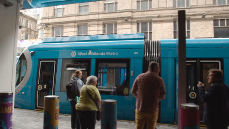 Advertising-For-2022-Commonwealth-Games-At-Tram-Stop-In-Birmingham-City-Centre-UK