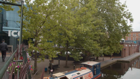 Canal-With-Tourists-At-Brindley-Place-In-Birmingham-UK-3