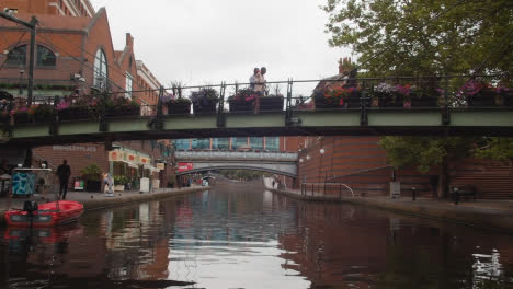 Canal-With-Tourists-At-Brindley-Place-In-Birmingham-UK-6