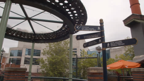 Touristeninformationsschild-Am-Brindley-Place-In-Birmingham,-Vereinigtes-Königreich