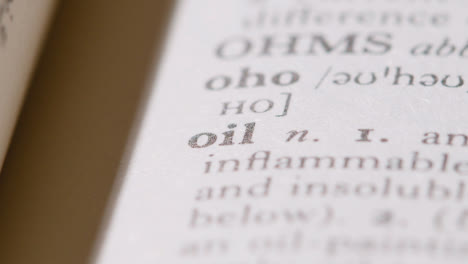 Close-Up-On-Page-Of-Dictionary-With-Definition-Of-Word-Oil