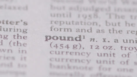 Close-Up-On-Page-Of-Dictionary-With-Definition-Of-Word-Pound