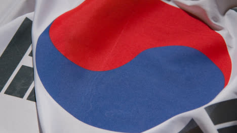 Close-Up-Studio-Shot-Of-South-Korean-Flag-Filling-Frame