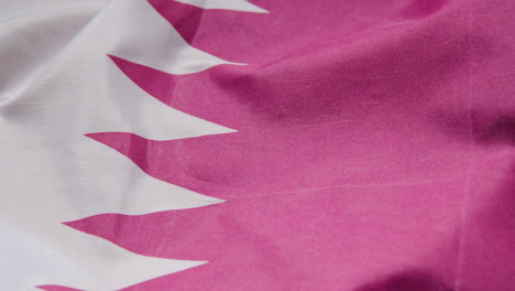 Close-Up-Studio-Shot-Of-Qatari-Flag-Filling-Frame