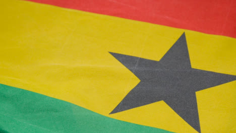 Close-Up-Studio-Shot-Of-Ghanaian-Flag-Filling-Frame