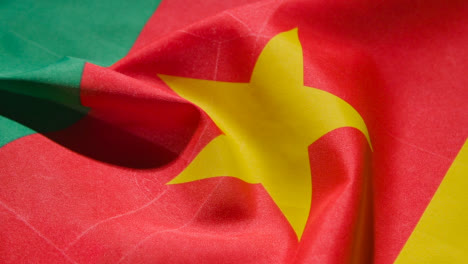 Close-Up-Studio-Shot-Of-Cameroonian-Flag-Filling-Frame