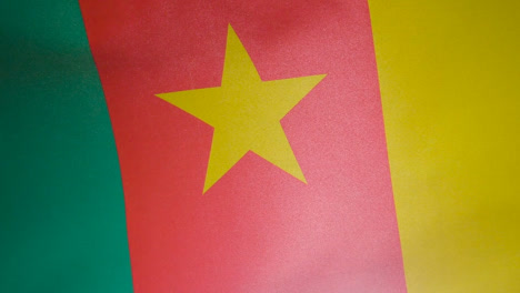 Cerrar-Foto-De-Estudio-De-La-Bandera-Camerunesa-Que-Enarbola-Marco-De-Relleno
