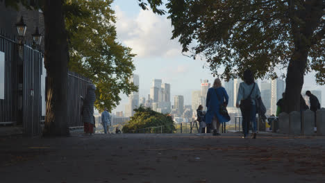 View-Of-City-Skyline-From-Royal-Observatory-In-Greenwich-Park-London-UK