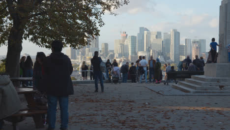 Vista-Del-Horizonte-De-La-Ciudad-Desde-El-Observatorio-Real-En-Greenwich-Park,-Londres,-Reino-Unido-1