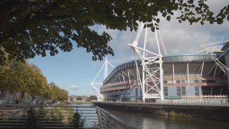 Exterior-Del-Estadio-Deportivo-Del-Principado-En-Cardiff-Gales