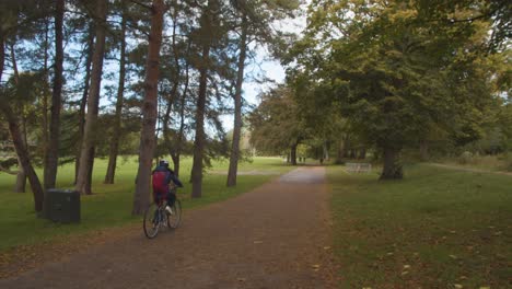 Vista-Otoñal-Del-Puente-En-Bute-Park-En-Cardiff-Gales-Con-Ciclistas-2