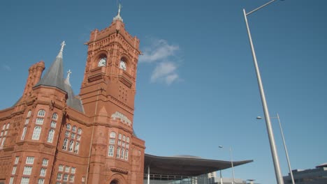 Exterior-Of-The-Pierhead-And-Senedd-Buildings-In-Cardiff-Wales