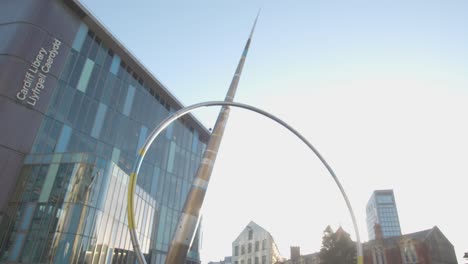 Exterior-Of-Cardiff-Library-In-Wales-With-Modern-Architecture-And-Sculpture-5