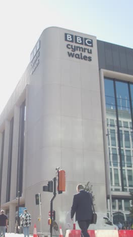 Vertical-Video-Showing-Exterior-Of-BBC-Wales-Building-In-Cardiff-City-Centre-2