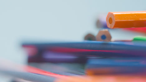 Close-Up-Shot-Of-Randomly-Arranged-Rotating-Multi-Coloured-Pencils-1