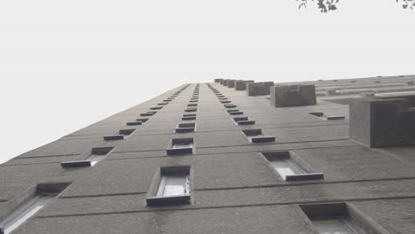 Looking-Up-From-Ground-Level-To-Inner-City-High-Rise-Tower-Block-In-London-UK