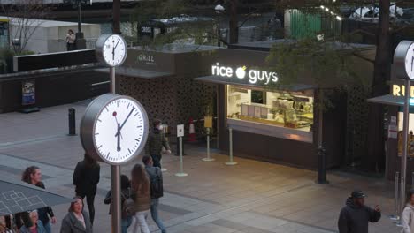 Food-Stall-In-Canada-Square-Canary-Wharf-In-London-Docklands-UK