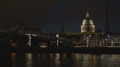 London-Evening-Skyline-From-South-Bank-With-River-Thames-Millennium-Bridge-And-St-Pauls-Cathedral-At-Night-1