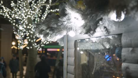 Close-Up-Of-Decorations-On-Christmas-Market-Stalls-On-London-South-Bank-At-Night