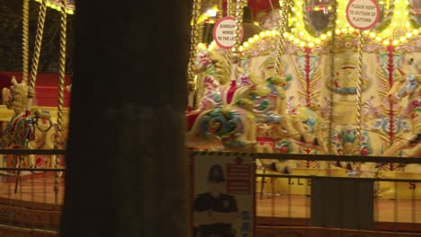 Fairground-Roundabout-Ride-At-Christmas-Market-On-London's-South-Bank-At-Night