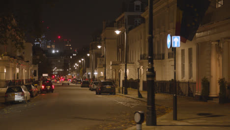 Hotels-and-Luxury-Housing-In-Belgravia-London-Busy-With-Traffic-At-Night-7