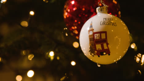 Close-Up-Of-Lights-And-Baubles-On-Christmas-Tree-With-London-Theme-2