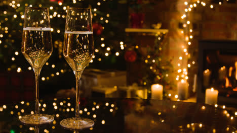 Christmas-At-Home-With-Two-Glass-Of-Champagne-On-Table-1