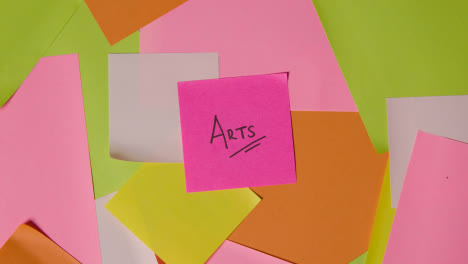 Education-Concept-Of-Revolving-Sticky-Notes-With-Arts-Written-On-Top-Note
