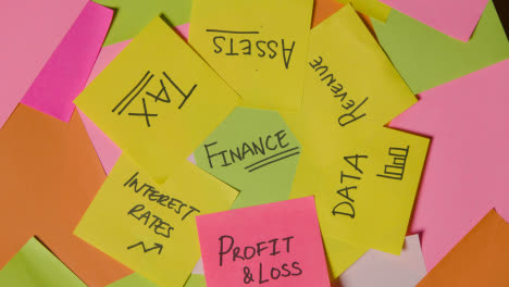 Business-Concept-Of-Revolving-Sticky-Notes-With-Business-And-Financial-Terms-Written-On-Them
