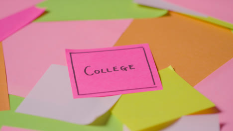 Education-Concept-Of-Revolving-Sticky-Notes-With-College-Written-On-Top-Note-1