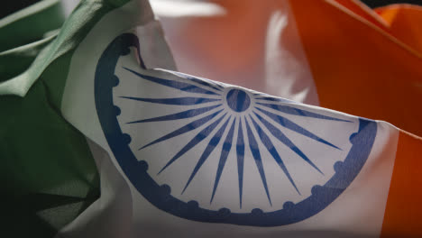 Nahaufnahme-Der-Rotierenden-Indischen-Flagge
