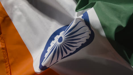 Top-Down-Shot-of-India-Flag-Rotating