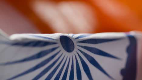 Macro-Shot-of-Roating-India-Flag