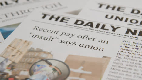 Newspaper-Headlines-Discussing-Strike-Action-In-Trade-Union-Dispute-4