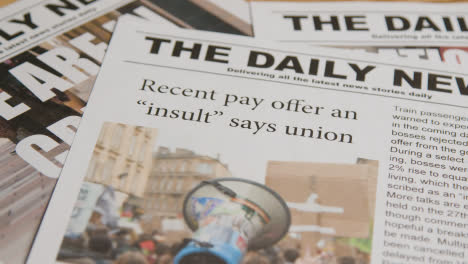Newspaper-Headlines-Discussing-Rail-Strike-Action-In-Trade-Union-Dispute-6