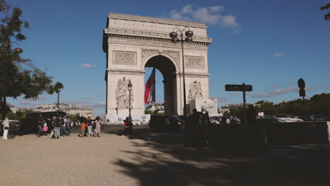 Triumphbogen-Des-Sterns-In-Paris,-Sommer-2018