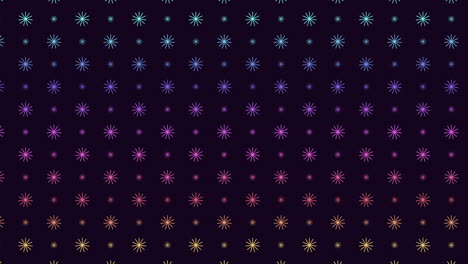 Neon-colorful-snowflakes-pattern-in-dark-galaxy