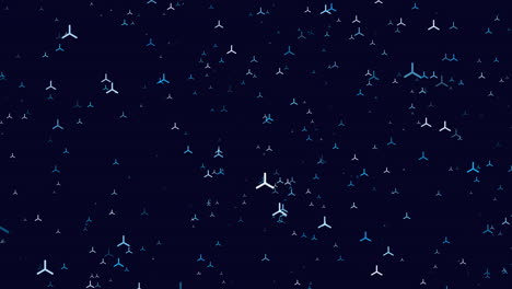 Flugzeuge-In-Bewegung,-Dynamisches-Blaues-Und-Weißes-Muster-Auf-Dunklem-Hintergrund