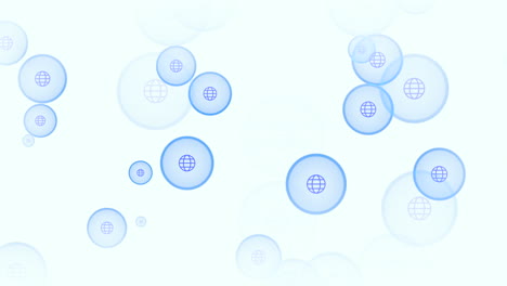 Flying-social-globe-network-icons-pattern-on-white-gradient