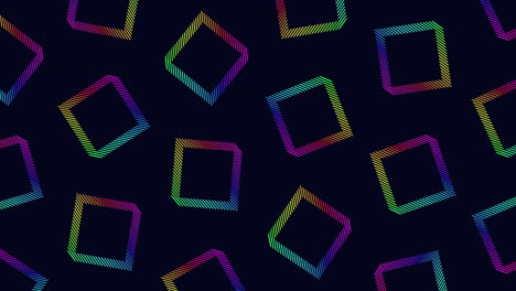 Neon-futuristisches-Würfelmuster-Mit-Regenbogenlinien-Auf-Schwarzem-Farbverlauf