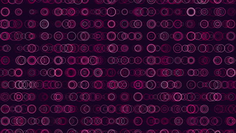 Pattern-of-overlapping-deep-pink-circles-on-black-background