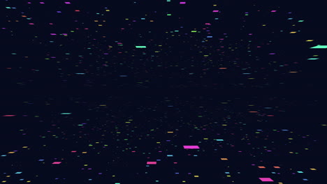 Zufällig-Bewegte-Digitale-Glitzer-Mit-Regenbogen-LED-Licht-In-Der-Schwarzen-Galaxie