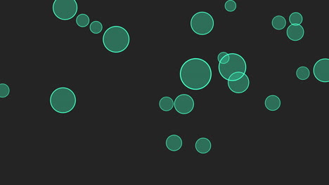 Flying-green-geometric-circles-on-black-gradient