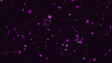 Colorful-Neon-Snowflakes-On-Dark-Background