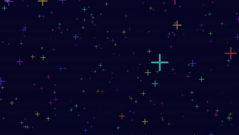 Cruces-Y-Estrellas-Vibrantes-Sobre-Un-Fondo-Negro-Con-Estampado-De-Constelaciones