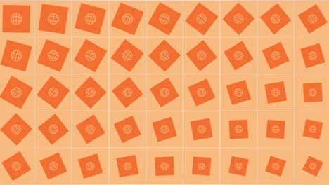 Social-Globus-Netzwerksymbole-Muster-Auf-Orangefarbenem-Farbverlauf