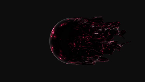 Enigmatic-black-and-red-liquid-sphere-suspended-in-air
