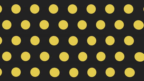 Einfaches-Geometrisches-Muster-Mit-Gelben-Punkten-In-Reihen-Auf-Schwarzem-Farbverlauf